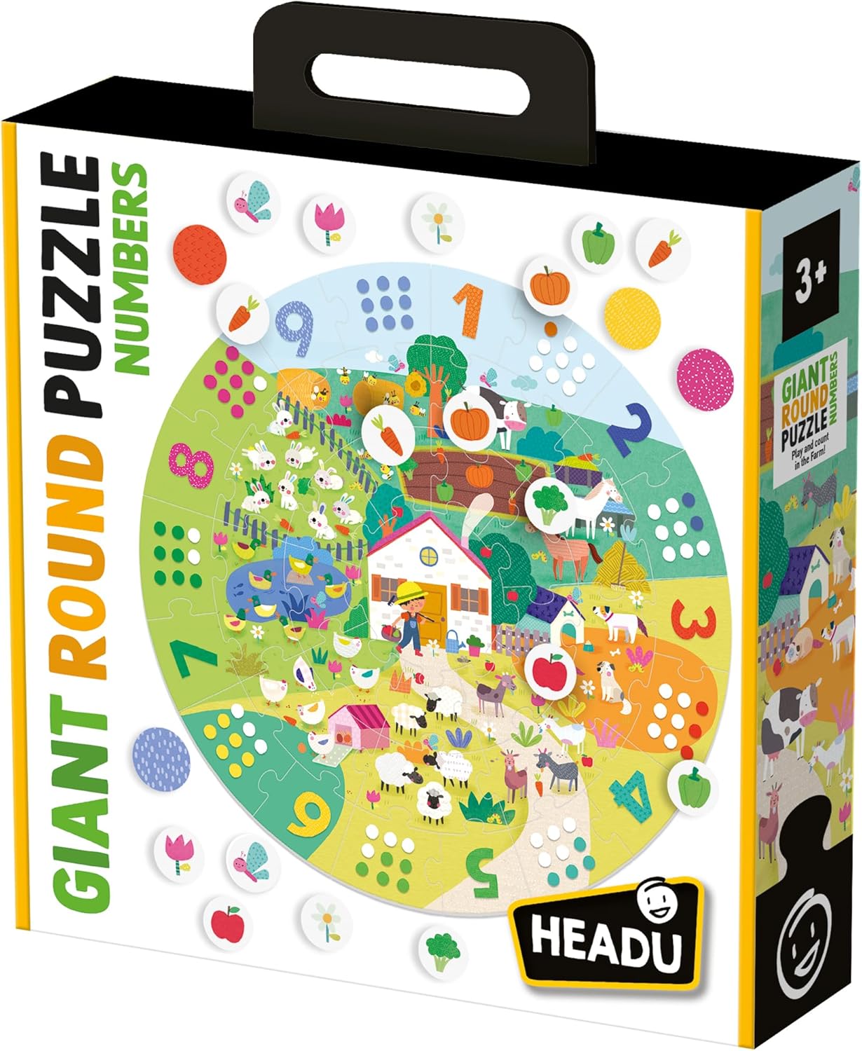 פאזל עגול מספרים וכמויות בחווה