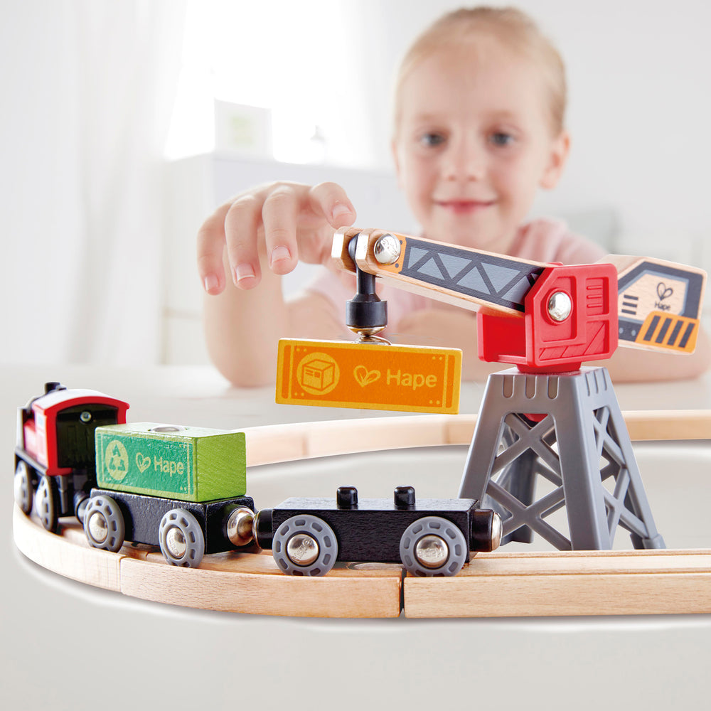 ערכת רכבת חשמלית עם מנוף