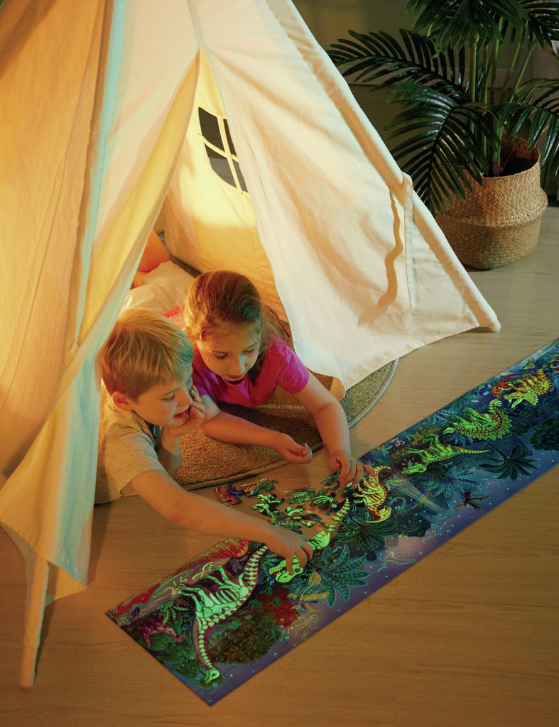 פאזל דינוזאורים זוהר בלילה