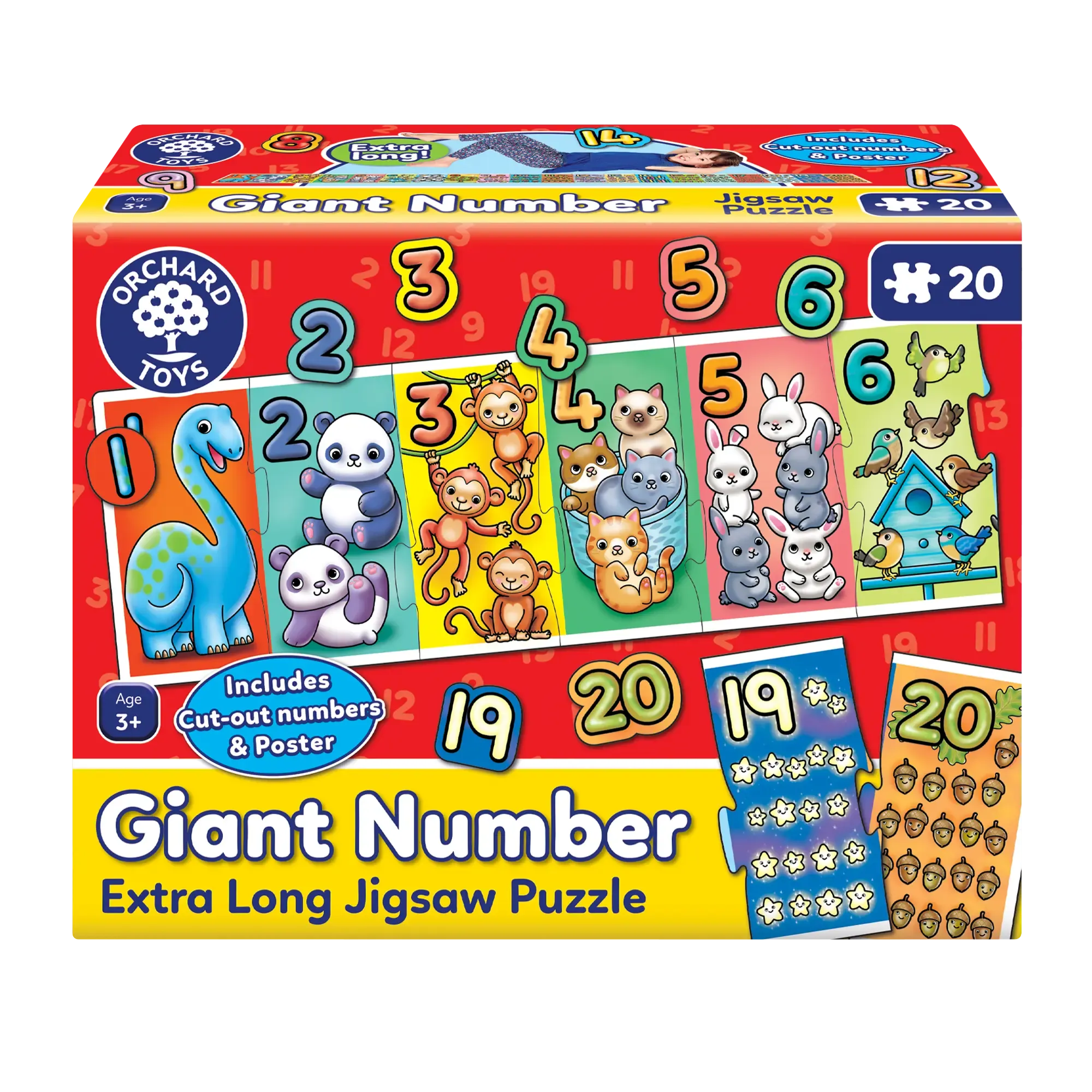 פאזל מספרים ומניה 1 עד 20