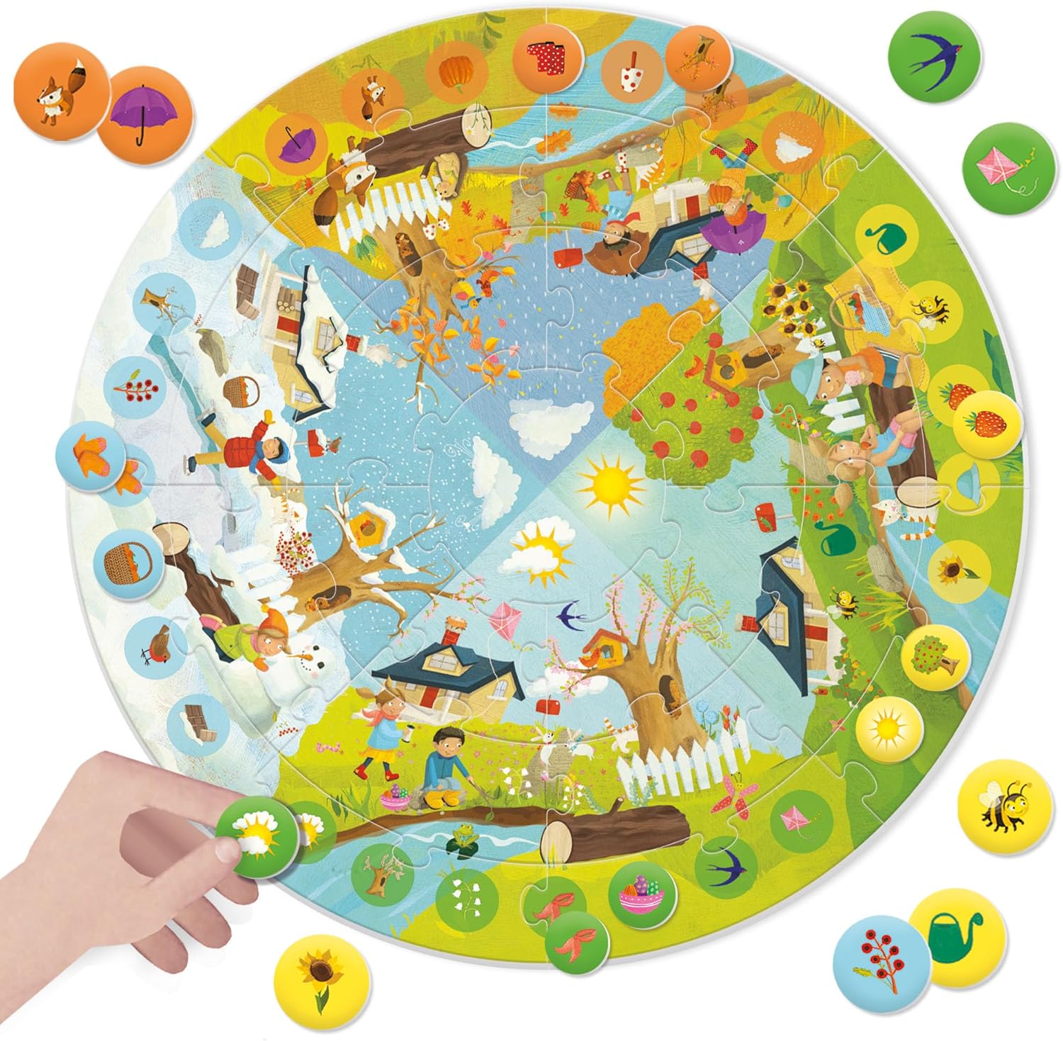 פאזל עגול עונות השנה