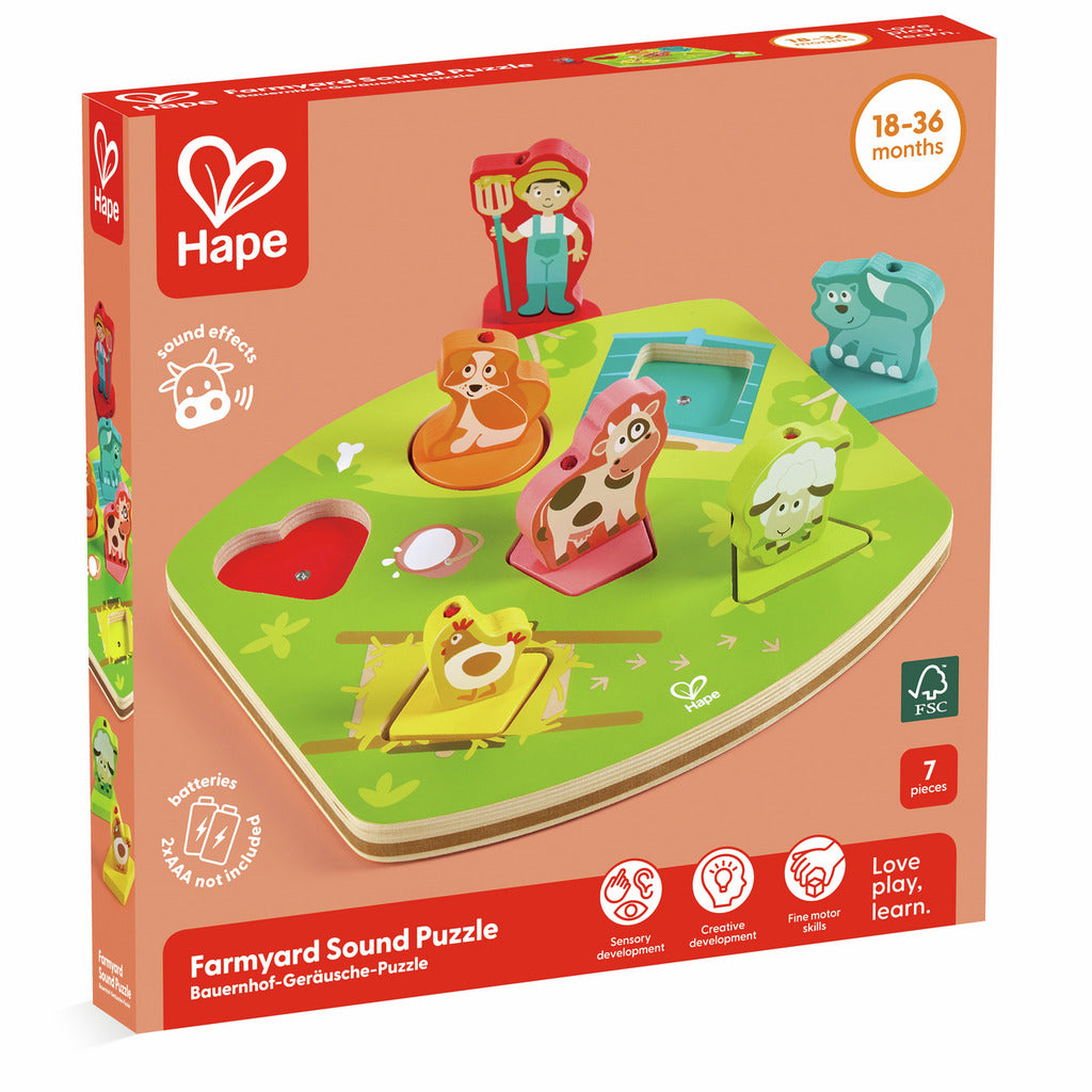 פאזל צלילים מעץ - חווה  Hape